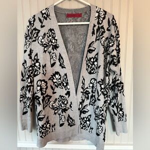 Love Scarlett Black and Gray Floral open Cardigan